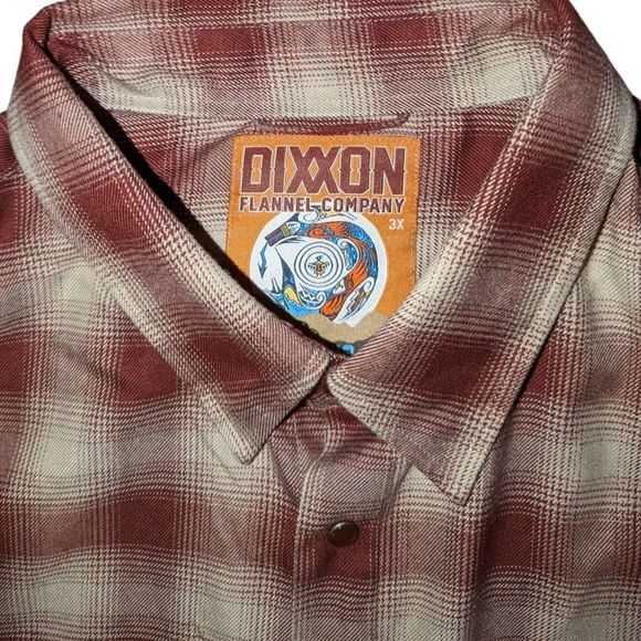 DIXXON Other - DIXXON "Pueblo" Burnt Red/Beige Pearl Snap Button Mens Flannel SZ 3X